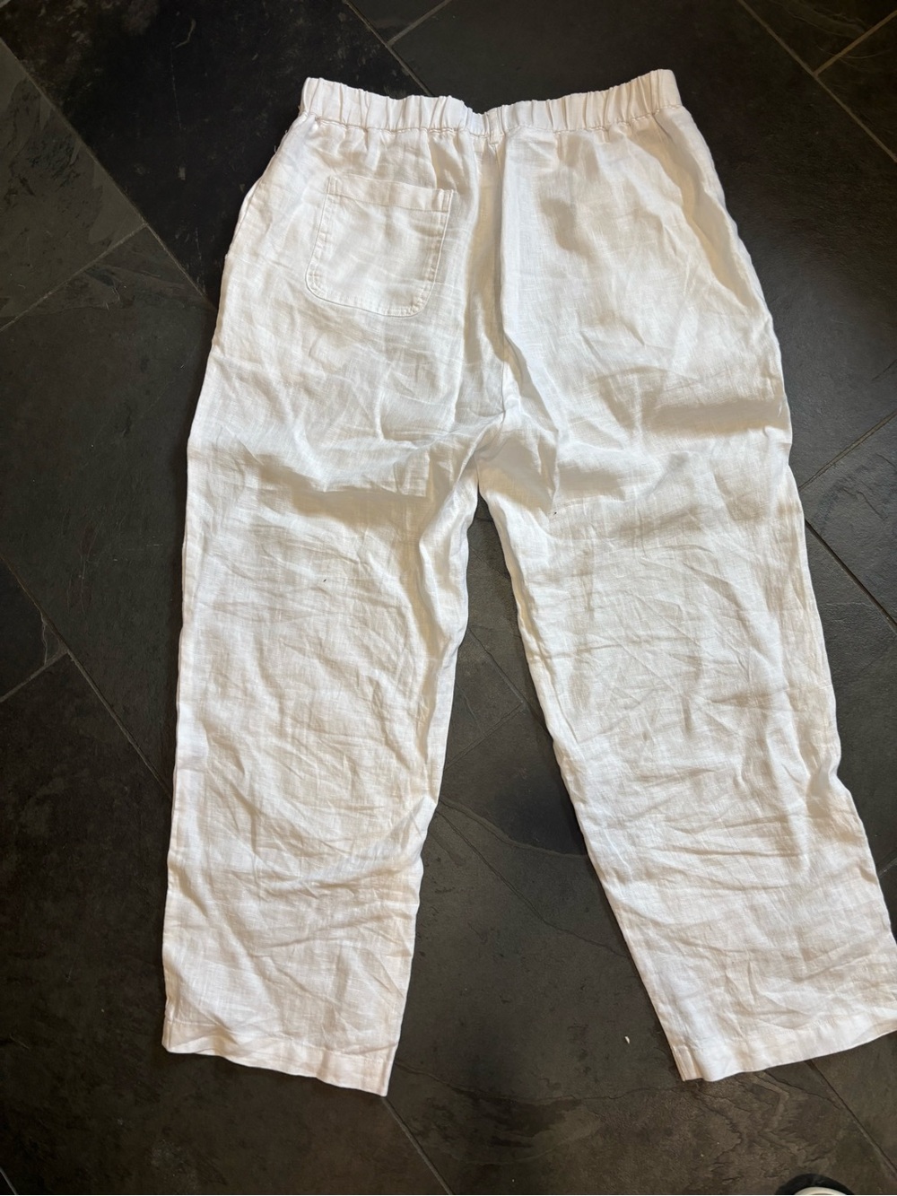 Quince White Cropped Elastic-Waist Pants - Picture 5 of 7